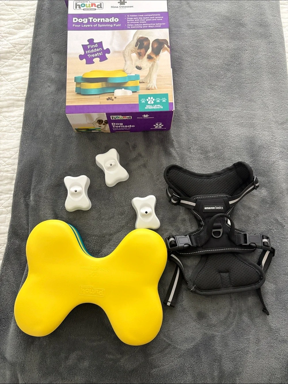 Outward Hound Yellow and Teal Dog Tornado Puzzle Toy